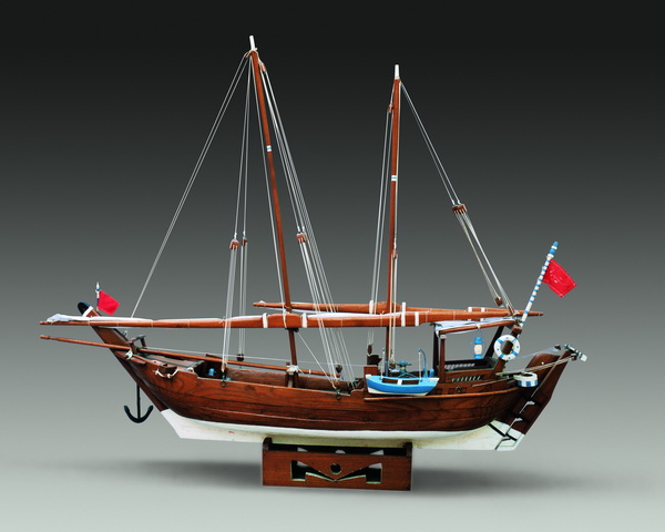 木雙桅帆船模型