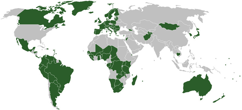 國際戰爭法庭成員國分布