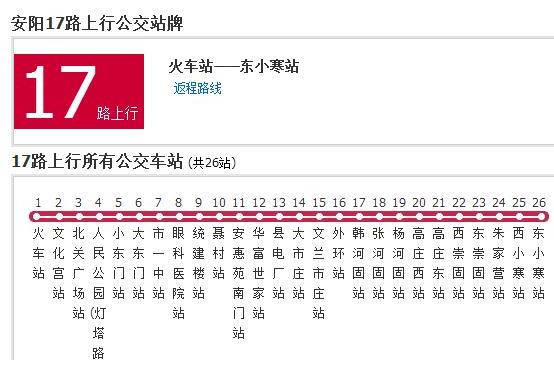安陽公交17路 安陽公交17路