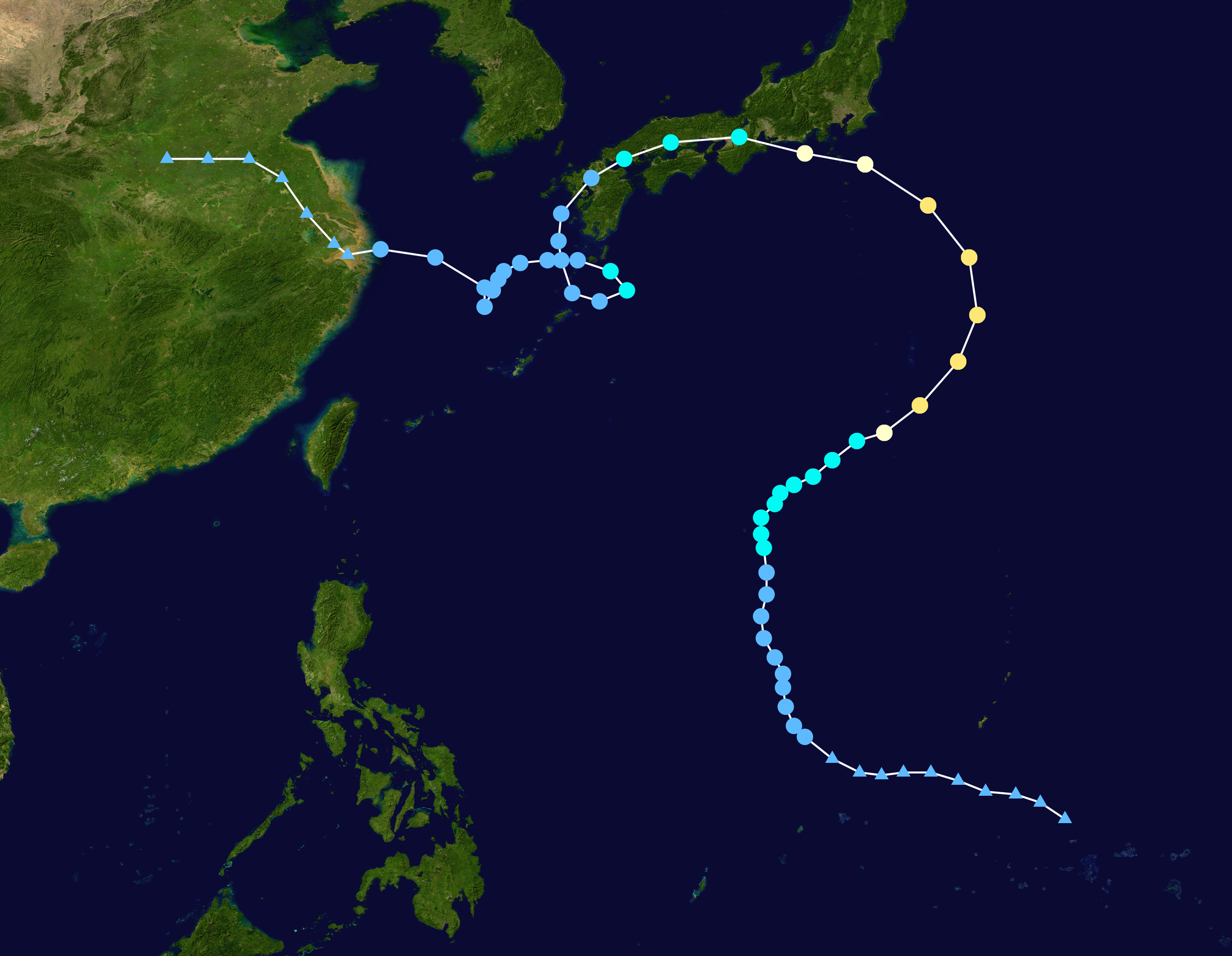 颱風雲雀 路徑圖