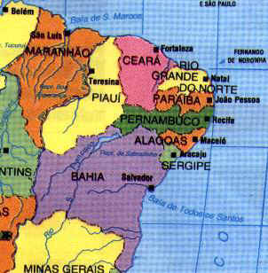 綠色為伯南布哥 紫色的中心聖薩爾瓦多