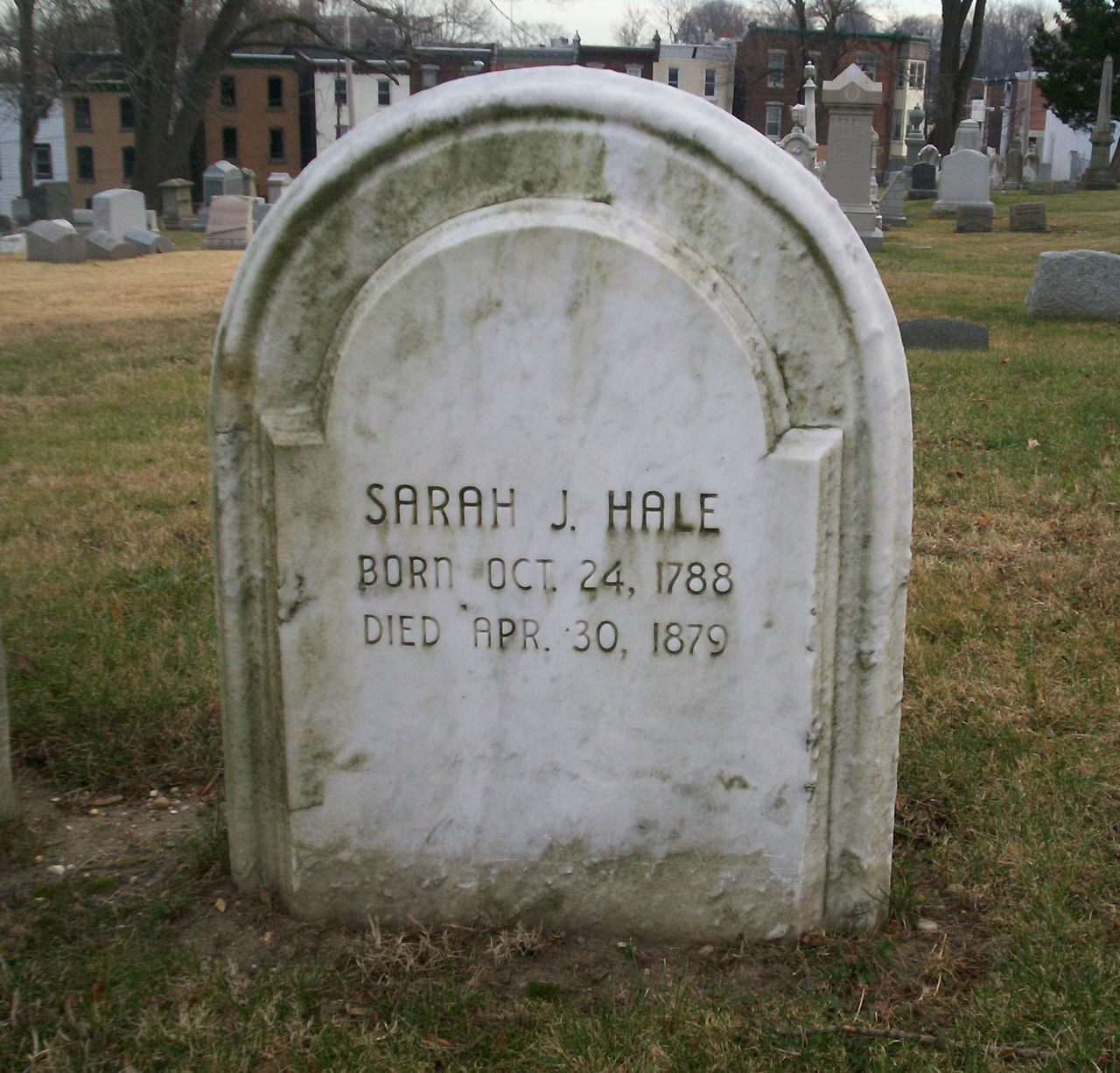 薩拉 ·黑爾的墓碑