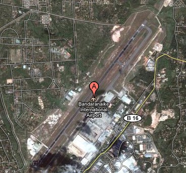 班達拉奈克國際機場衛星地圖