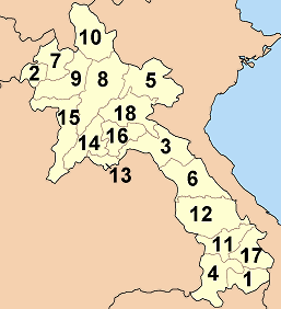 寮國直轄市分布圖