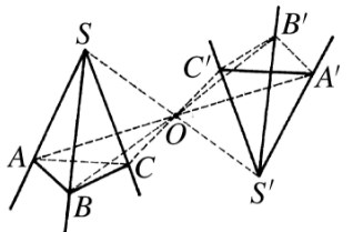 圖1　兩中心對稱三面角