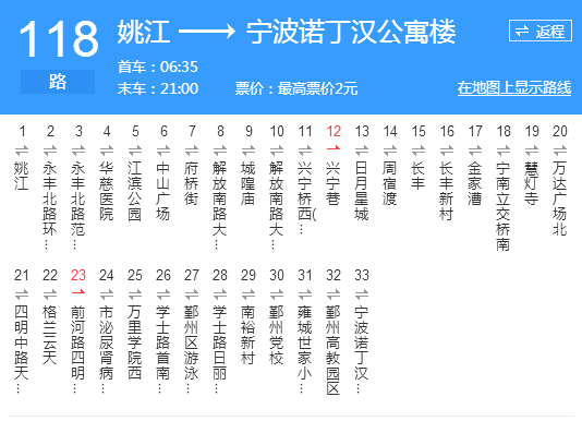 寧波公交118路 寧波公交118路
