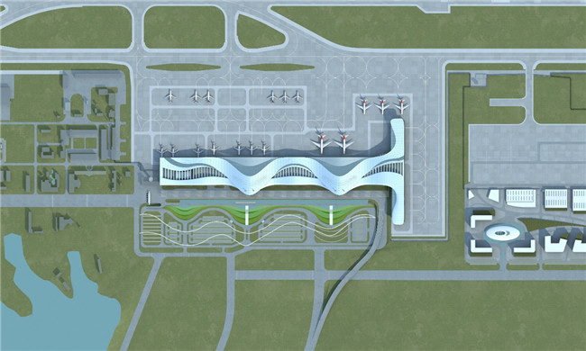 宜昌三峽機場T2、T3航站樓總平面圖