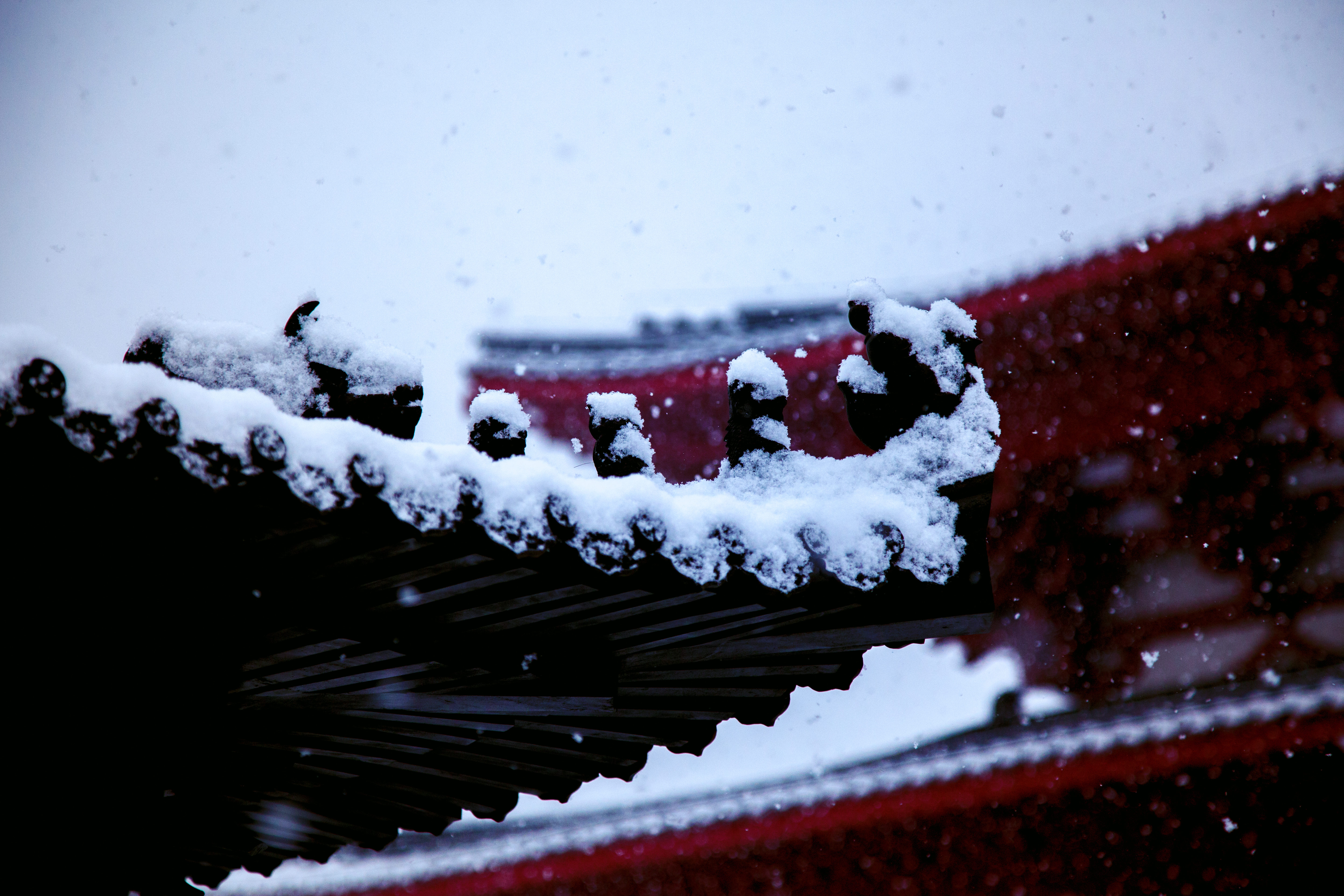 大雪中的唐山龍泉寺