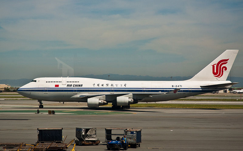 中國國際航空的飛機在SFO機場