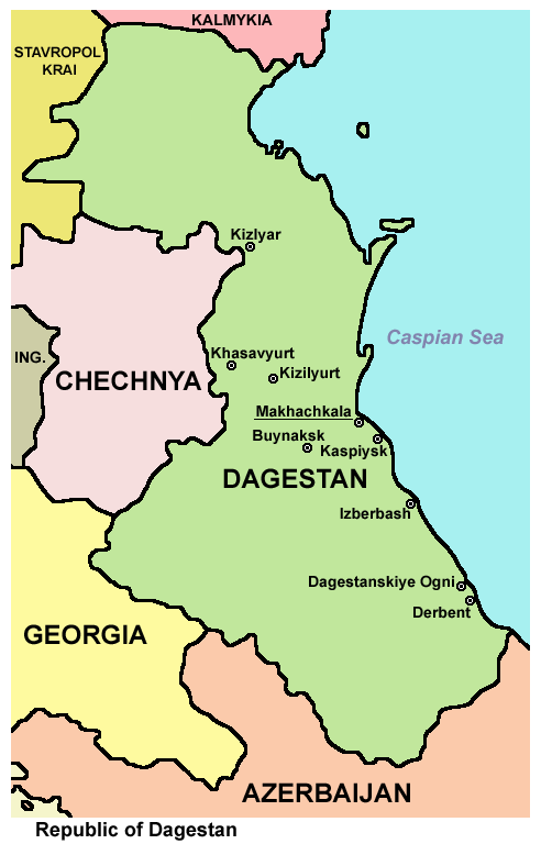 達吉斯坦共和國地圖