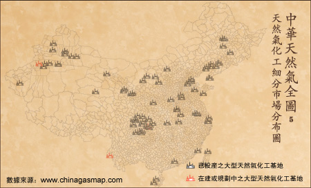 中國天然氣化工基地分布圖