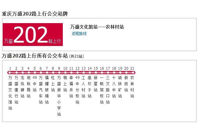萬盛公交202路 萬盛公交202路