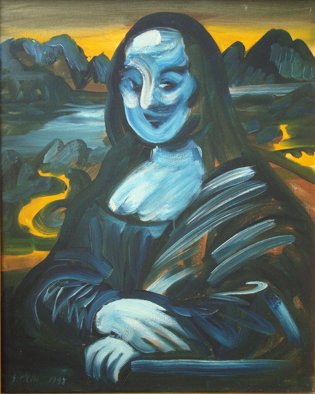 永恆的微笑 1995 林聖元油畫