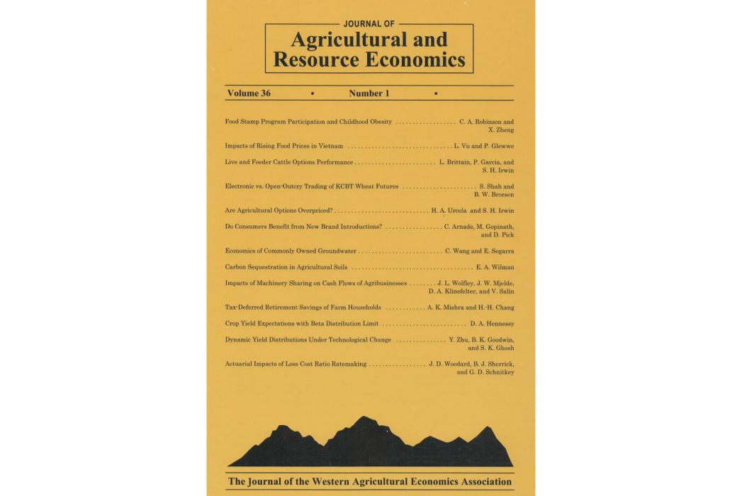 Journal of Agricultural and Resource Economics Journal of Agricultural and Resource Economics