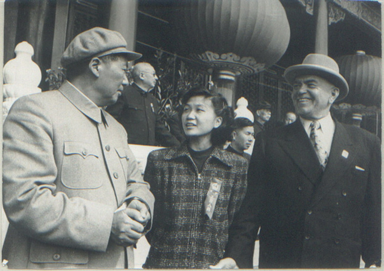 毛澤東主席和格羅查主席在天安門城樓