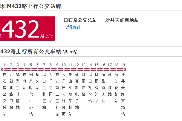 深圳公交M432路 深圳公交M432路