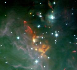 獵戶座中一個雙極噴流的紅外線影像
