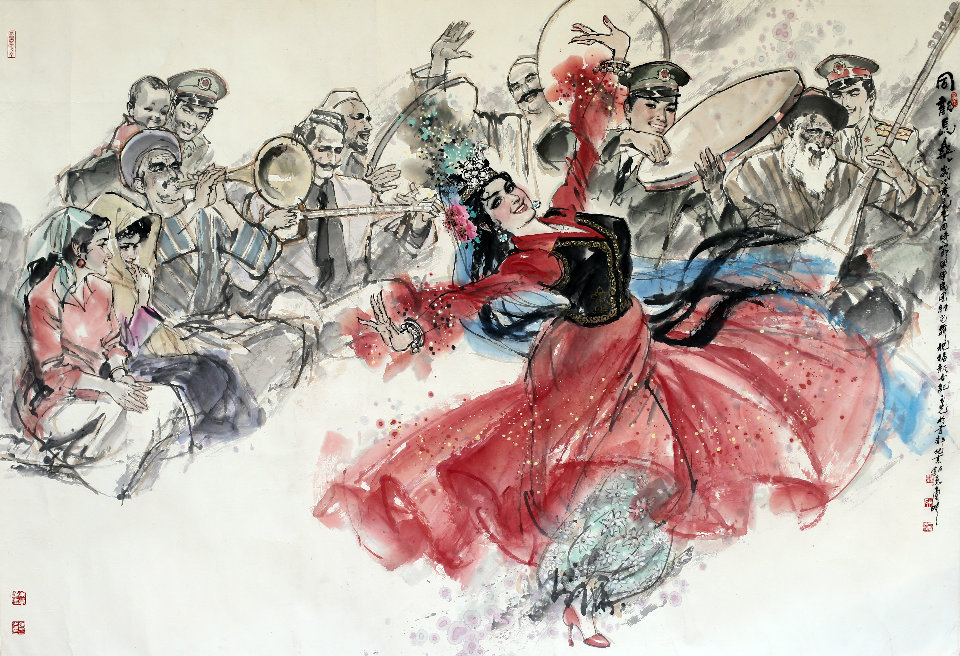 同歡長樂 中國畫 2000年（122cmx178cm）