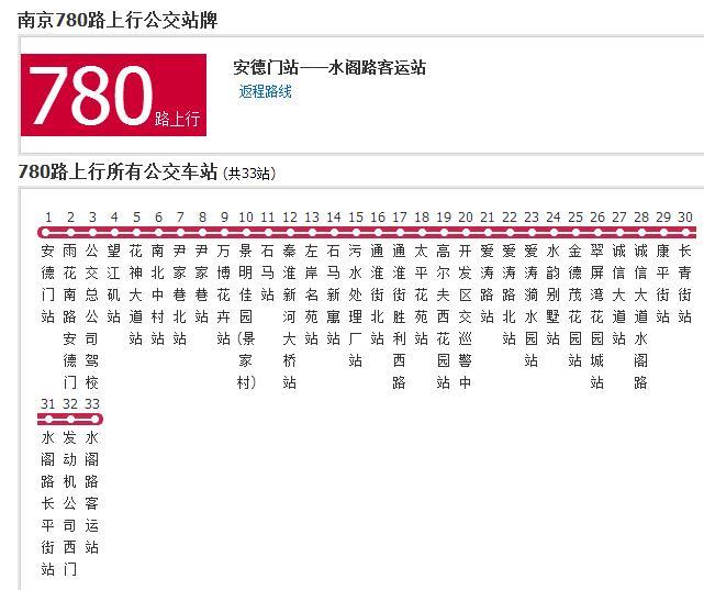 南京公交780路 南京公交780路