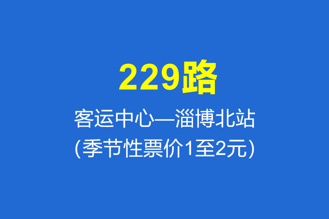 淄博公交229路 淄博公交229路