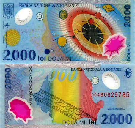 羅馬尼亞2000年發行的千禧年紀念塑膠鈔票