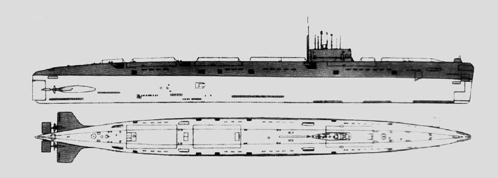 659型巡航飛彈核潛艇兩視圖