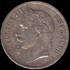 第二帝國時期發行的5法郎硬幣