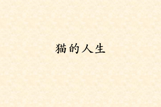 貓的人生 貓的人生
