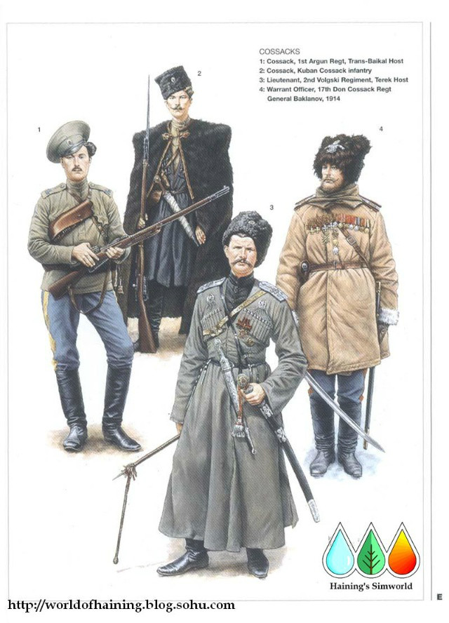 一戰時沙皇軍隊中的哥薩克騎兵