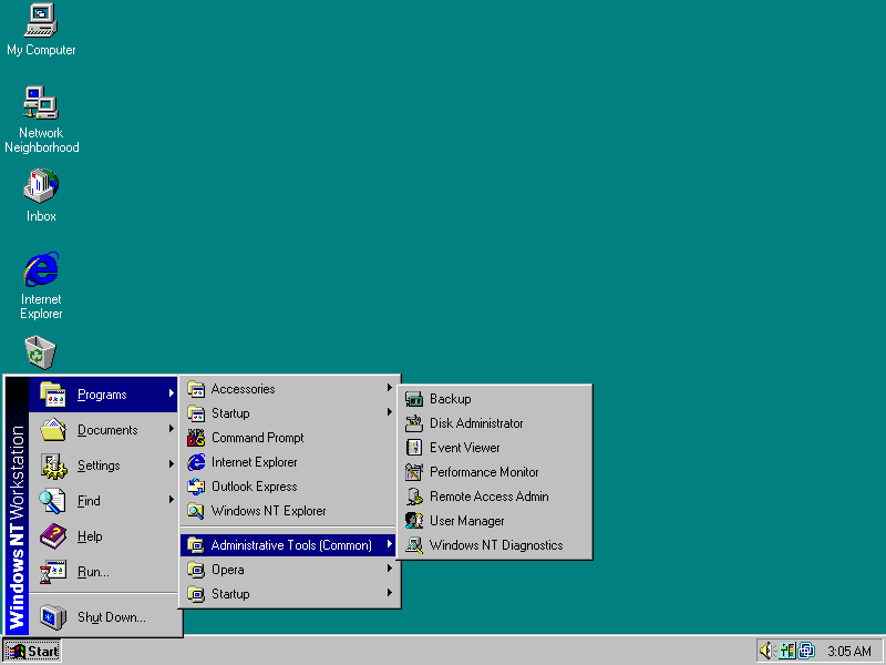 Windows NT 4 Workstation開始選單