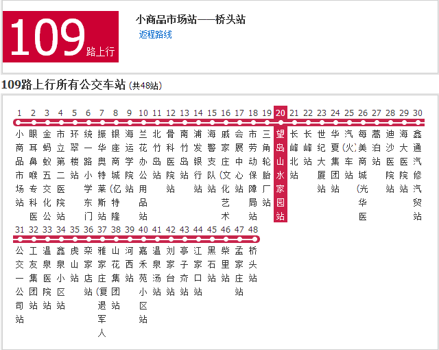 威海公交109路 威海公交109路