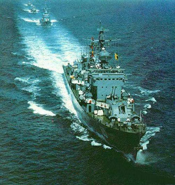 1980年伴隨洲際飛彈試驗護航特混艦隊
