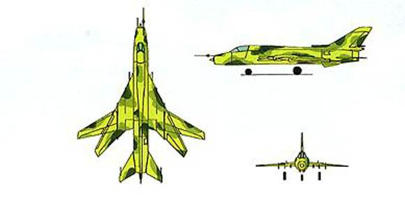 蘇-22攻擊機三視圖