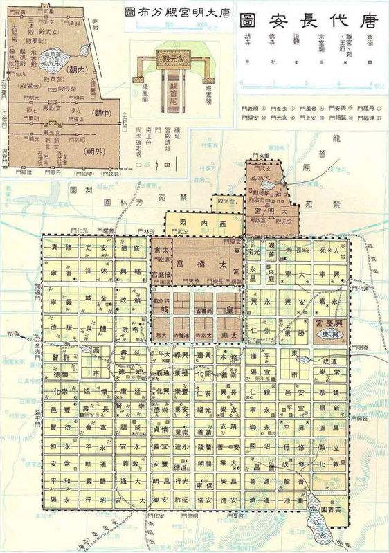 唐長安城與大明宮地圖