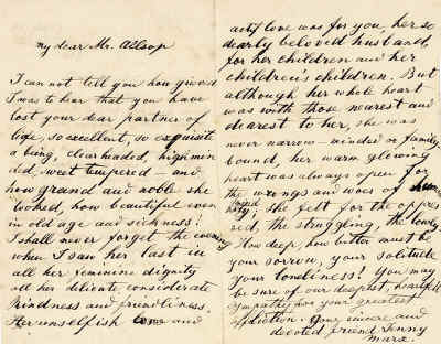 寫給托馬斯·奧爾索普的信的手跡。