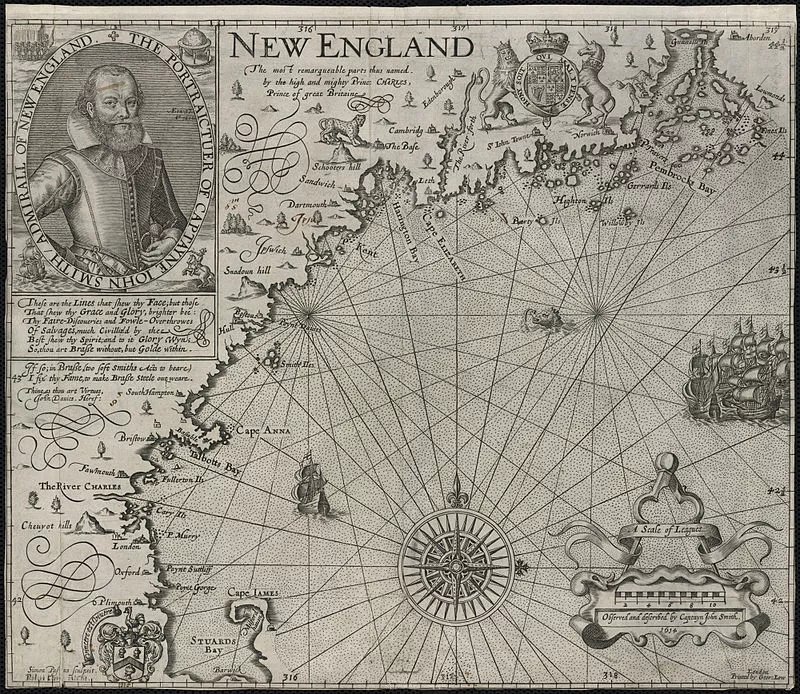 斯密斯繪製的維吉尼亞沿海地圖