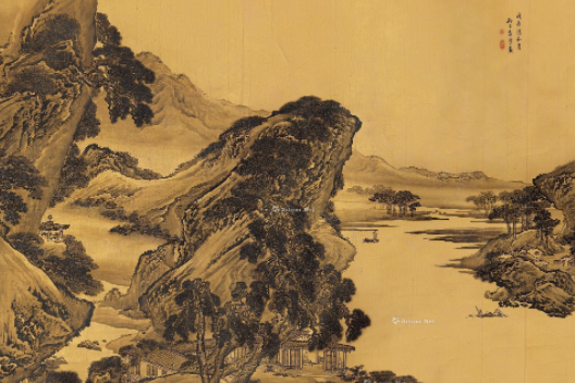 松溪撫琴圖 松溪撫琴圖