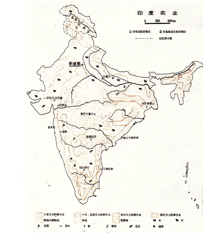 印度農業分布圖