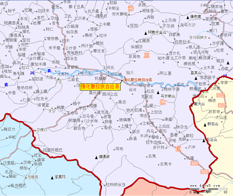 循化撒拉族自治縣地圖