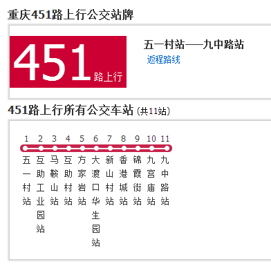 重慶公交451路 重慶公交451路