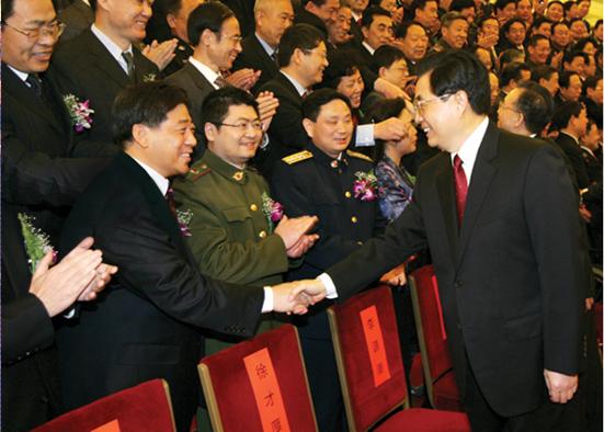 三角總裁與胡錦濤主席在人民大會堂