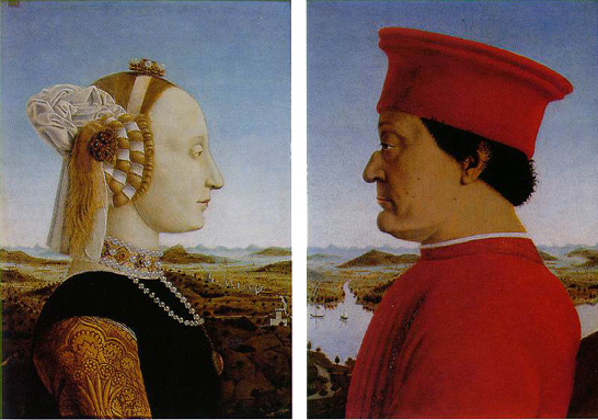 《烏爾比諾大公及其妻肖像》 弗朗切斯卡