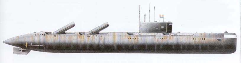 659型巡航飛彈核潛艇側視圖