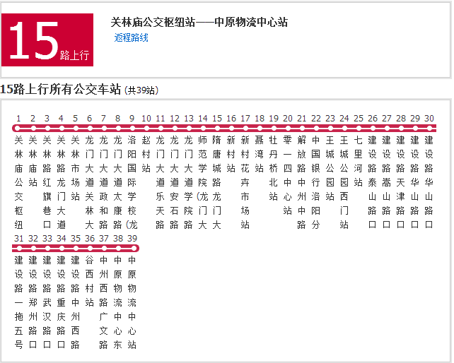 洛陽公交15路 洛陽公交15路