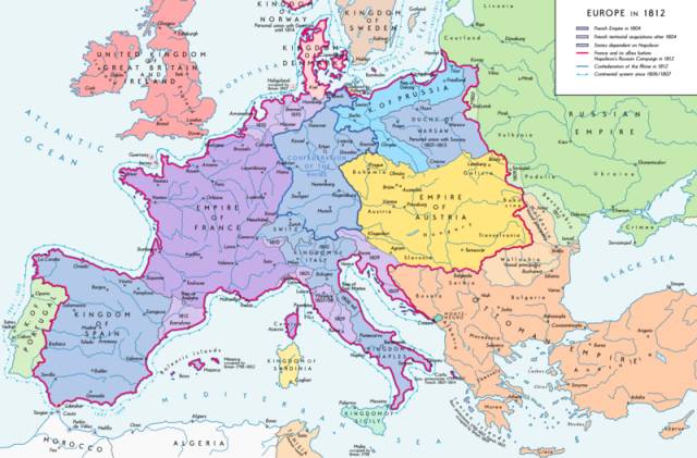 1812年的歐陸形勢