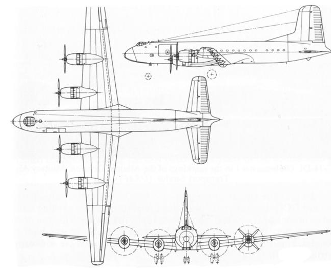 C-74運輸機的三視圖