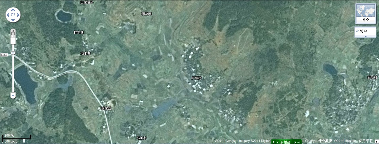 嚴塘村衛星圖