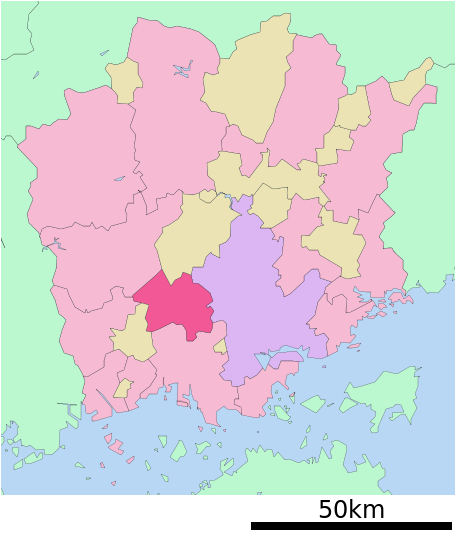 總社市在日本岡山縣的位置