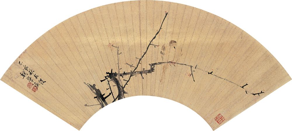 魏學濂 乙亥（1635年）作 花鳥 扇面