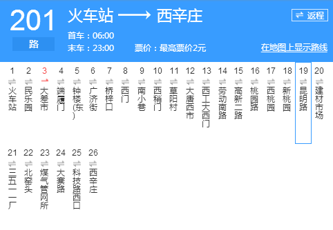 西安公交201路 西安公交201路